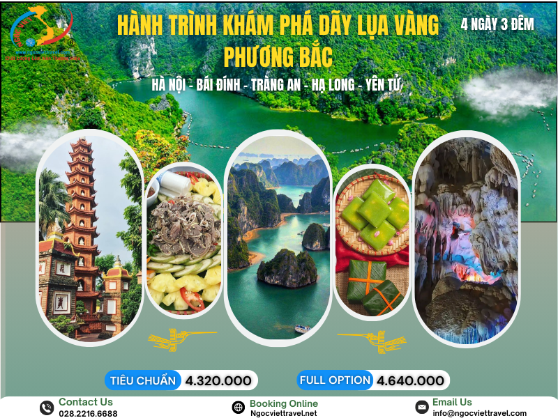 TOUR HÀ NỘI -  BÁI ĐÍNH - TRÀNG AN - HẠ LONG –YÊN TỬ - HÀ NỘI